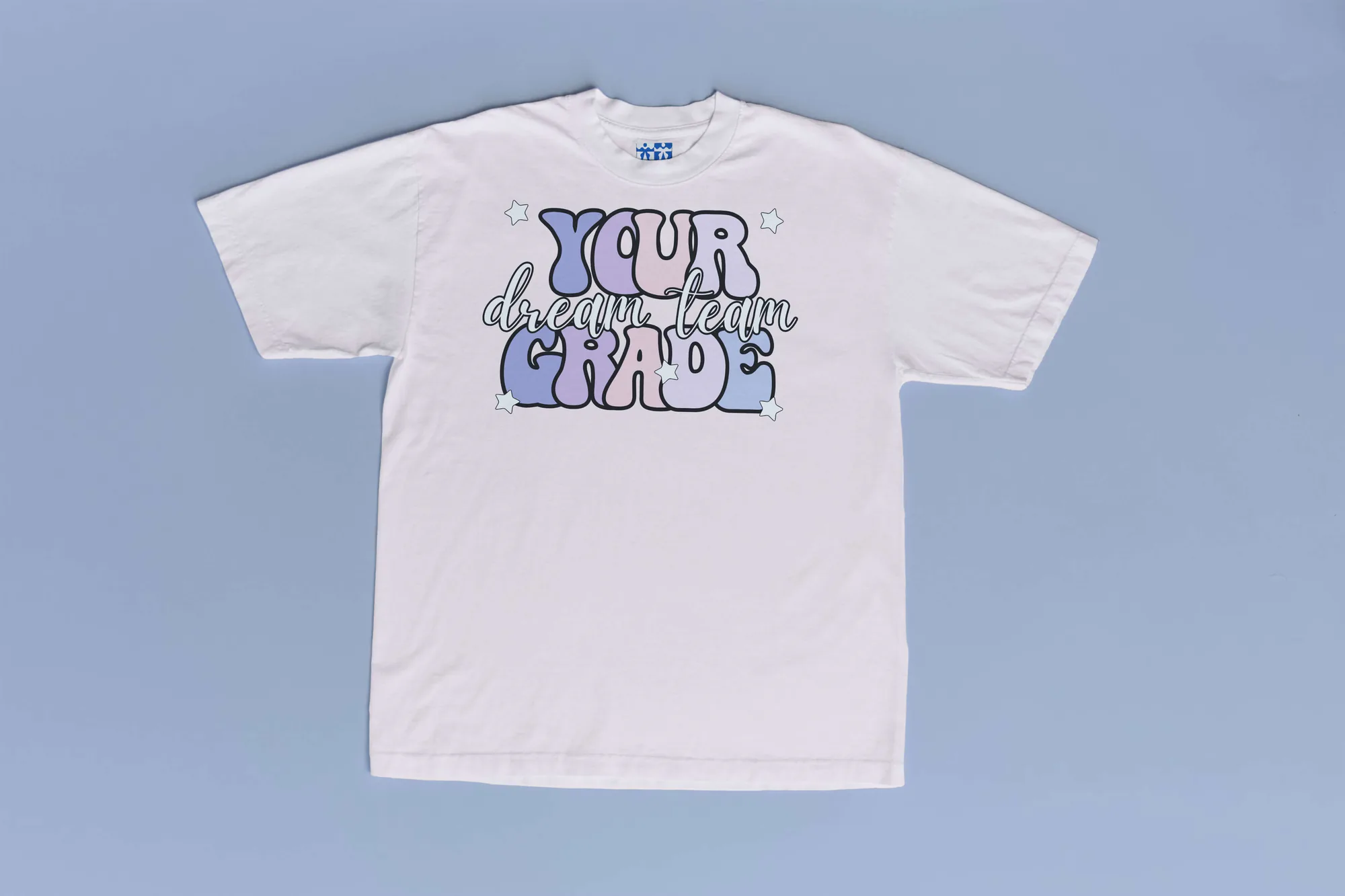 White personalized dream team teacher tee