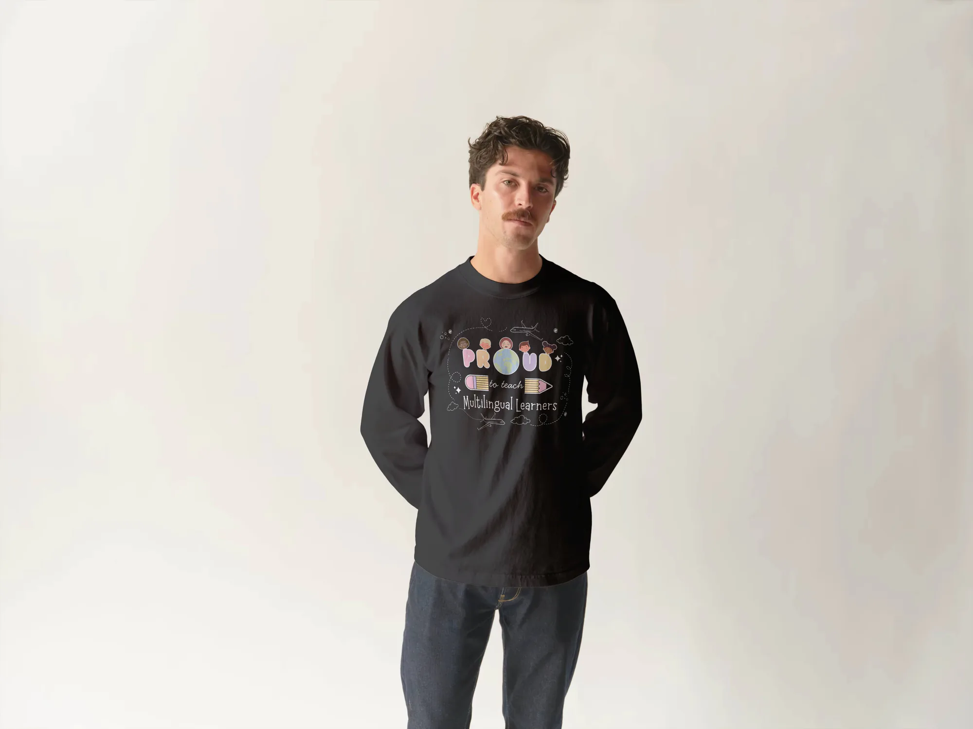 Multilingual learners crewneck by Pastels and Pencils